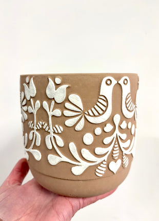 Bird plant pot