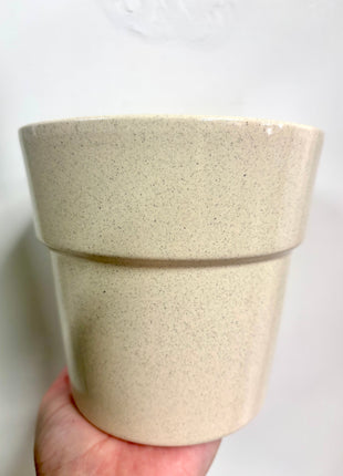 Cream Rimmed Pot