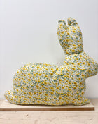Floral bunny on wood