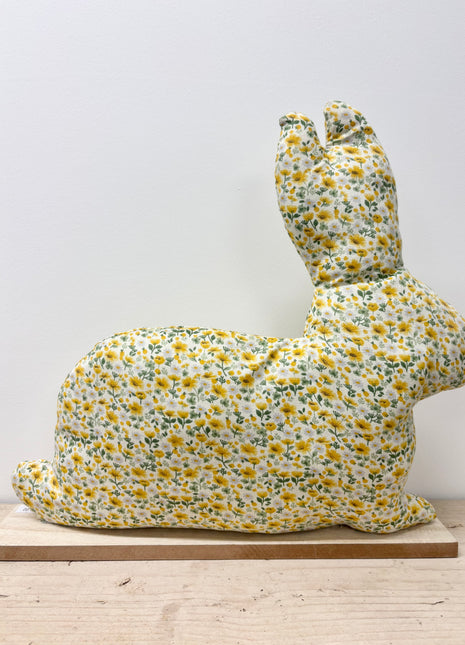 Floral bunny on wood