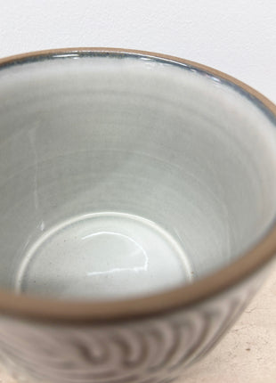 Leaf glazed 14cm pot