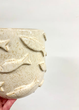 Fish plant pot natural