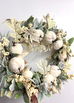 White pumpkin wreath