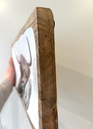 Highland cow tray wooden