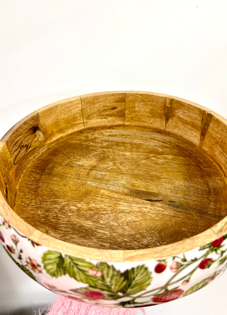 Strawberry wooden bowl