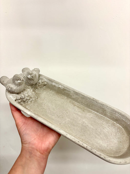 Concrete bird feeder/bath