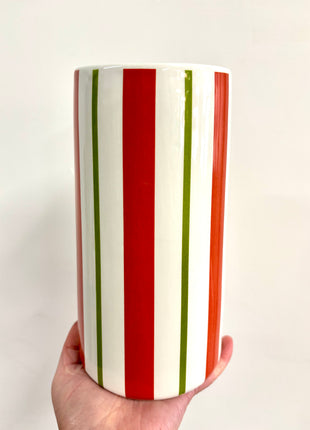 Stripe red vase