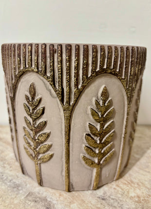 Leaf design plant pot large