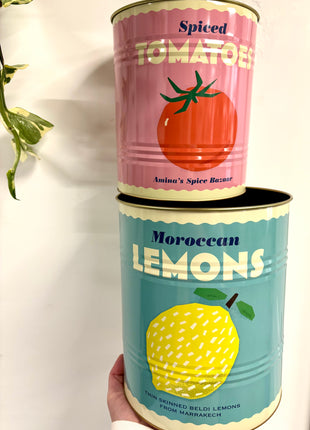 LARGE Lemon/tomato tins