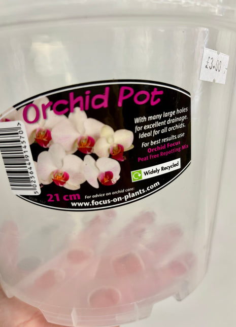 Orchid Pot Clear 21cm