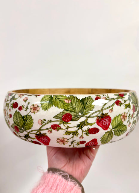 Strawberry wooden bowl