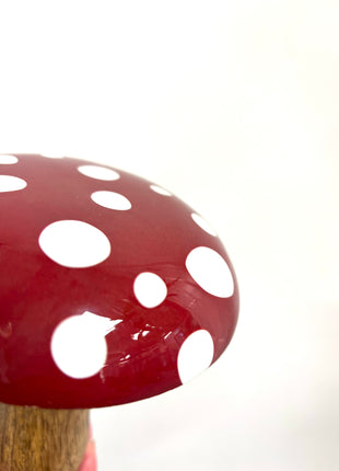 Red wooden mushroom