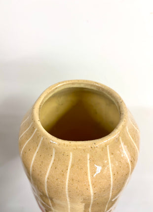 Glazed lined vase