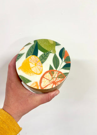 Citrus storage jar white medium