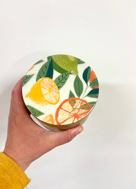 Citrus storage jar white small