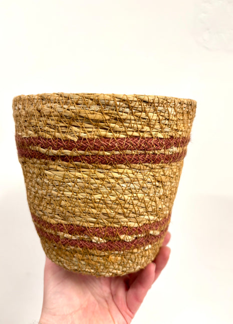 Wicker 2 stripe pot