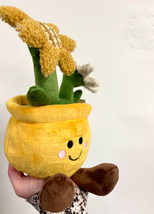 Flowerpot doorstop mustard