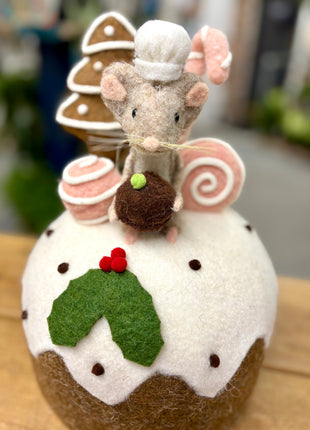 Mouse on Christmas Pudding