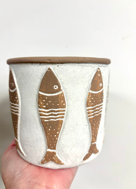 Fish plant pot