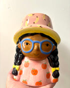 Lady summer hat pot