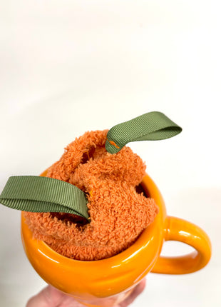 Carrot shaped mug with socks