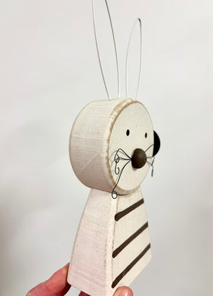 Wooden rabbit ornament