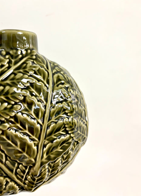 Leaf vase / Olive green