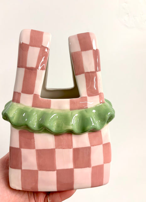Handbag vase -pink