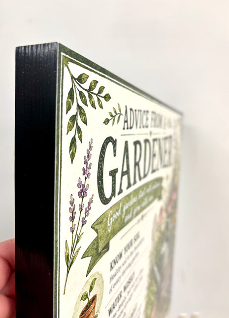 Advice from a gardener plaque