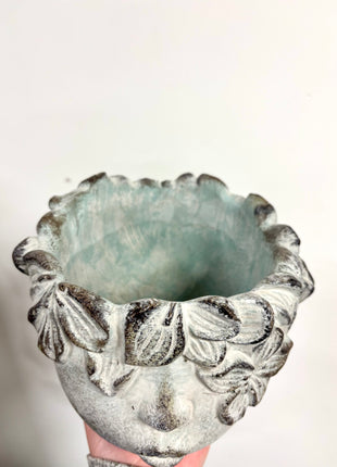 Lady concrete head pot