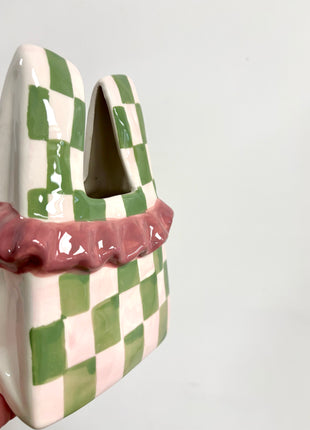 Handbag vase - green