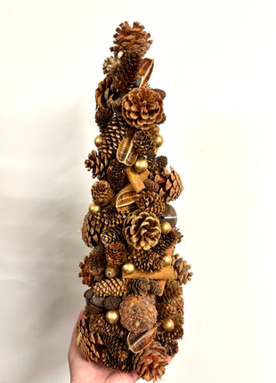 Natural pinecone tree decoration