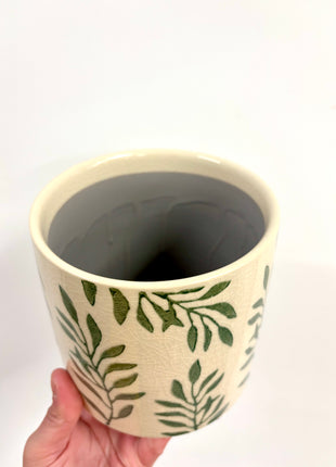 Green leaf plant pot small