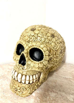 Floral skull money box