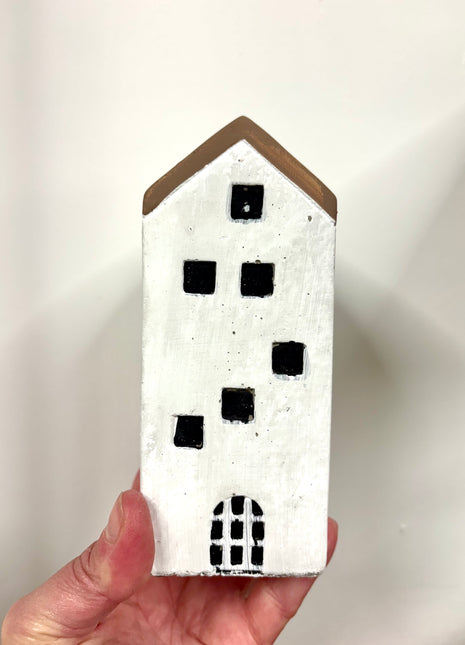 White cement house