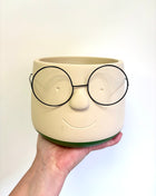 Face pot with glasses