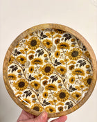 Sunflower plate wooden