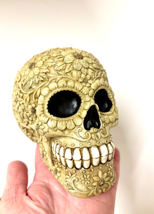 Floral skull money box