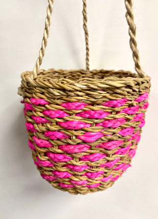 Pink hanging basket