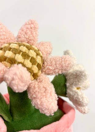 Flowerpot doorstop pink