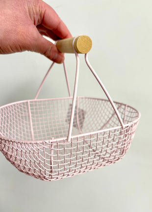 Oval pink wire basket