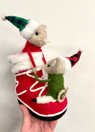 Mice in Santa boot