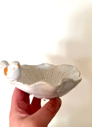 Bird and flower trinket dish