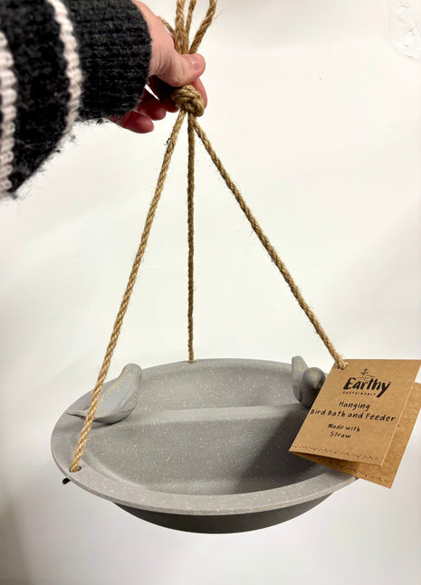 Earthy bird bath & feeder