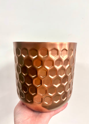 Honeycomb metal plant pot