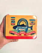 Salmon tin with lid
