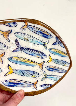 Tray with Sardine design wooden