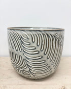 Leaf glazed 14cm pot