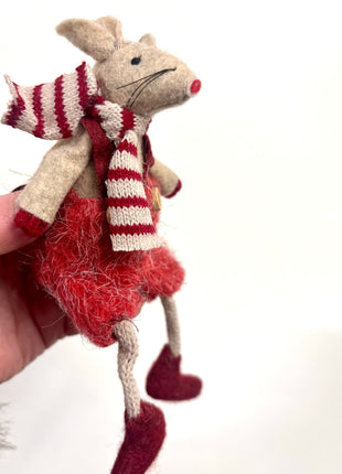 Mouse sitting with scarf
