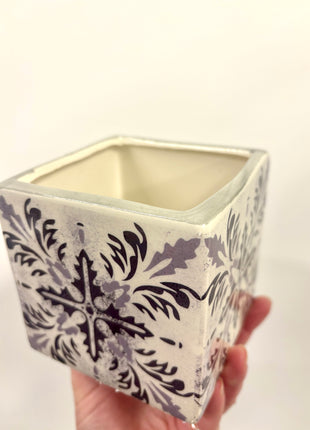 Square grey ceramic pots